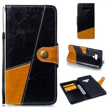 Retro Magnetic Stitching Wallet Flip Cover for Samsung Galaxy Note9 - Black