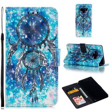 Blue Wind Chime 3D Painted Leather Phone Wallet Case for Samsung Galaxy Note9
