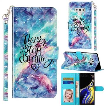 Blue Starry Sky 3D Leather Phone Holster Wallet Case for Samsung Galaxy Note9