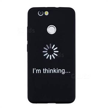 Thinking Stick Figure Matte Black TPU Phone Cover for Huawei Nova