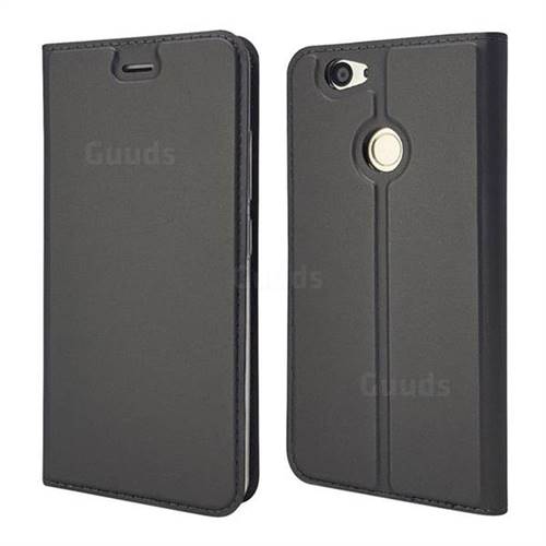 Ultra Slim Card Magnetic Automatic Suction Leather Wallet Case for Huawei Nova - Star Grey