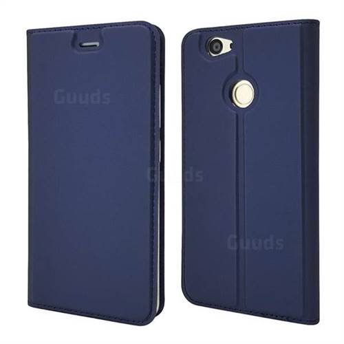 Ultra Slim Card Magnetic Automatic Suction Leather Wallet Case for Huawei Nova - Royal Blue