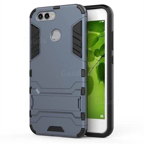 Armor Premium Tactical Grip Kickstand Shockproof Dual Layer Rugged Hard Cover for Huawei Nova 2 - Navy