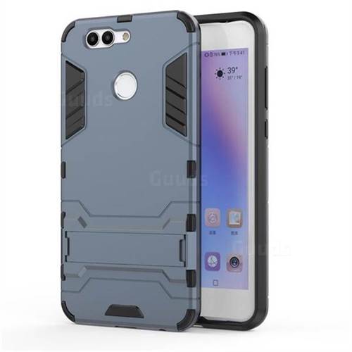 Armor Premium Tactical Grip Kickstand Shockproof Dual Layer Rugged Hard Cover for Huawei Nova 2 Plus - Navy