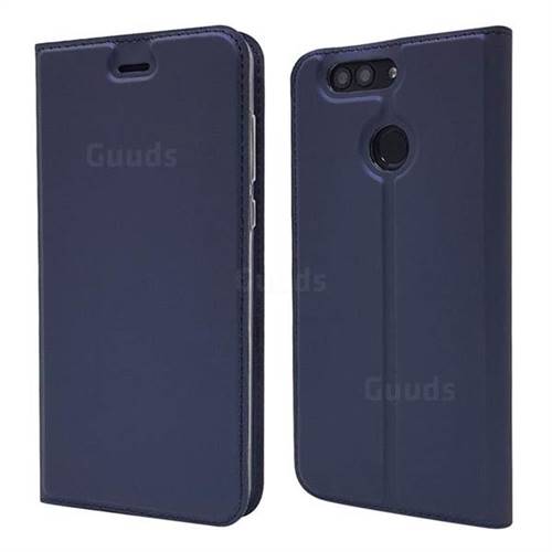 Ultra Slim Card Magnetic Automatic Suction Leather Wallet Case for Huawei Nova 2 Plus - Royal Blue