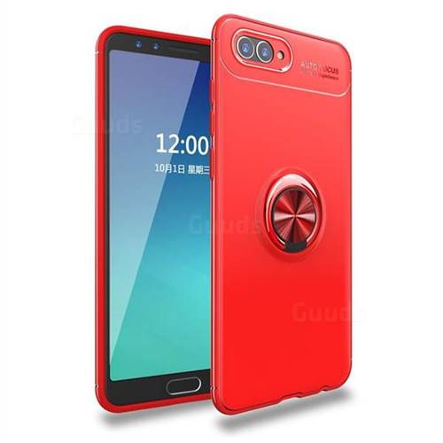 Auto Focus Invisible Ring Holder Soft Phone Case for Huawei Nova 2s - Red