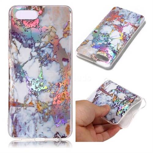 Gold Plating Marble Pattern Bright Color Laser Soft TPU Case for Huawei Nova 2s