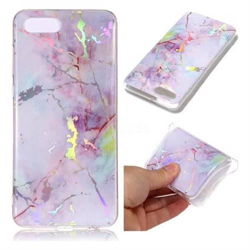 Pink Purple Marble Pattern Bright Color Laser Soft TPU Case for Huawei Nova 2s