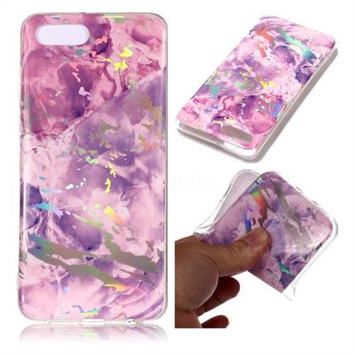 Purple Marble Pattern Bright Color Laser Soft TPU Case for Huawei Nova 2s