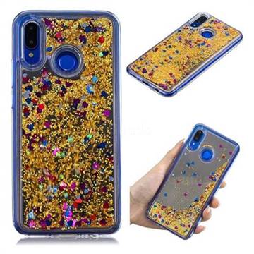 Glitter Sand Mirror Quicksand Dynamic Liquid Star TPU Case for Huawei Nova 3 - Yellow