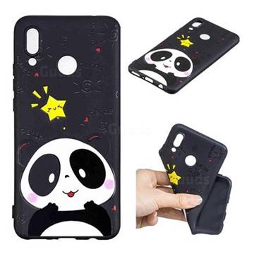 Cute Bear 3D Embossed Relief Black TPU Cell Phone Back Cover for Huawei Nova 3