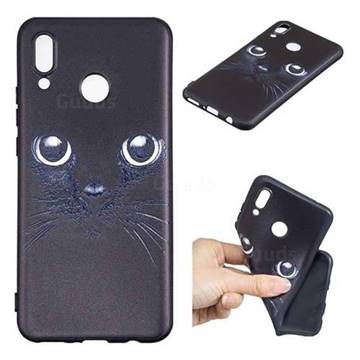 Bearded Feline 3D Embossed Relief Black TPU Cell Phone Back Cover for Huawei Nova 3