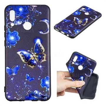 Phnom Penh Butterfly 3D Embossed Relief Black TPU Cell Phone Back Cover for Huawei Nova 3