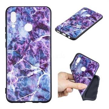 Marble 3D Embossed Relief Black TPU Cell Phone Back Cover for Huawei Nova 3