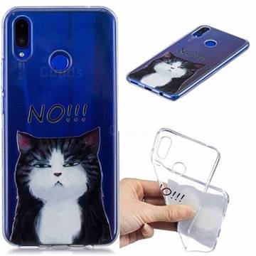 Cat Say No Clear Varnish Soft Phone Back Cover for Huawei Nova 3