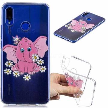 Tiny Pink Elephant Clear Varnish Soft Phone Back Cover for Huawei Nova 3