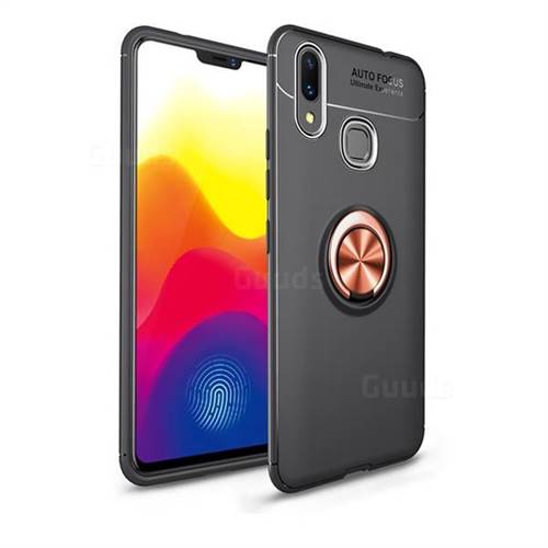 Auto Focus Invisible Ring Holder Soft Phone Case for Huawei Nova 3 - Black Gold