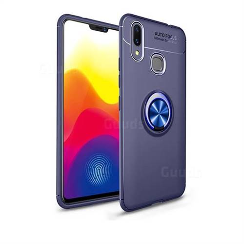 Auto Focus Invisible Ring Holder Soft Phone Case for Huawei Nova 3 - Blue