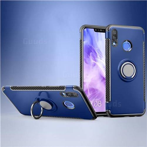 Armor Anti Drop Carbon PC + Silicon Invisible Ring Holder Phone Case for Huawei Nova 3 - Sapphire
