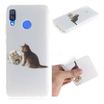 Cat and Tiger IMD Soft TPU Cell Phone Back Cover for Huawei Nova 3