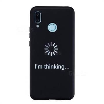 Thinking Stick Figure Matte Black TPU Phone Cover for Huawei Nova 3