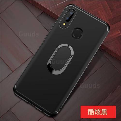 Anti-fall Invisible 360 Rotating Ring Grip Holder Kickstand Phone Cover for Huawei Nova 3 - Black