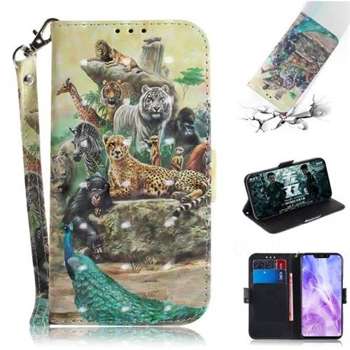 Beast Zoo 3D Painted Leather Wallet Phone Case for Huawei Nova 3