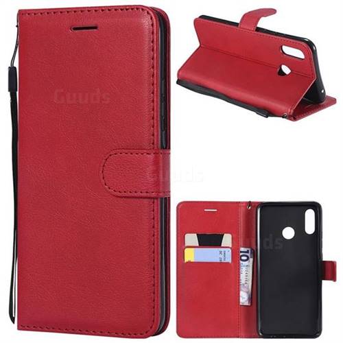Retro Greek Classic Smooth PU Leather Wallet Phone Case for Huawei Nova 3 - Red