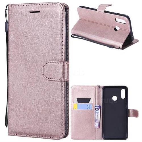Retro Greek Classic Smooth PU Leather Wallet Phone Case for Huawei Nova 3 - Rose Gold