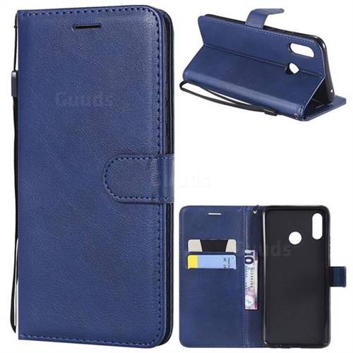 Retro Greek Classic Smooth PU Leather Wallet Phone Case for Huawei Nova 3 - Blue
