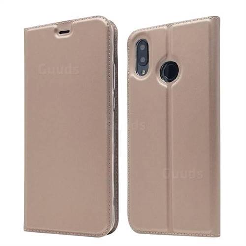 Ultra Slim Card Magnetic Automatic Suction Leather Wallet Case for Huawei Nova 3 - Rose Gold