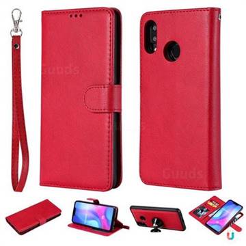 Retro Greek Detachable Magnetic PU Leather Wallet Phone Case for Huawei Nova 3 - Red