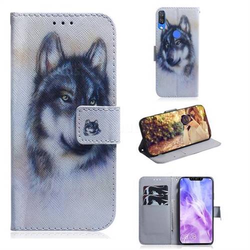 Snow Wolf PU Leather Wallet Case for Huawei Nova 3