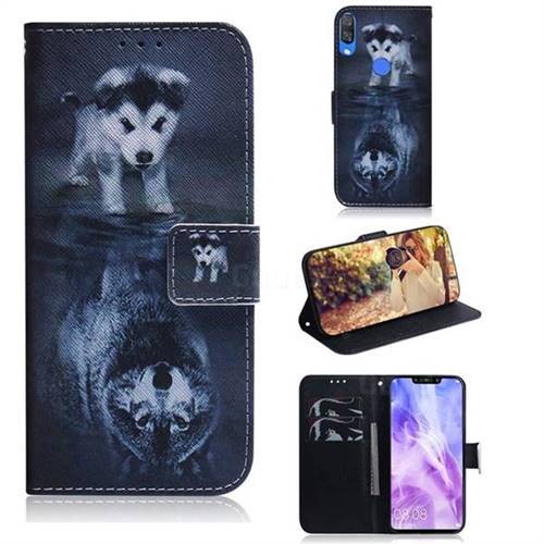 Wolf and Dog PU Leather Wallet Case for Huawei Nova 3