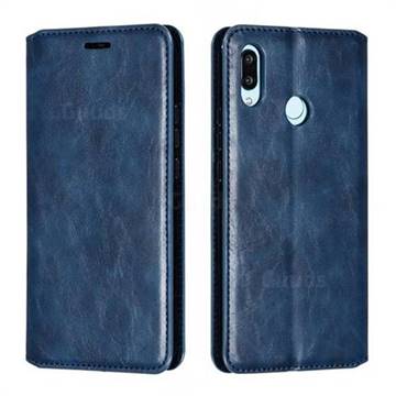 Retro Slim Magnetic Crazy Horse PU Leather Wallet Case for Huawei Nova 3 - Blue