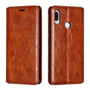 Retro Slim Magnetic Crazy Horse PU Leather Wallet Case for Huawei Nova 3 - Brown