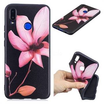 Lotus Flower 3D Embossed Relief Black Soft Back Cover for Huawei Nova 3i
