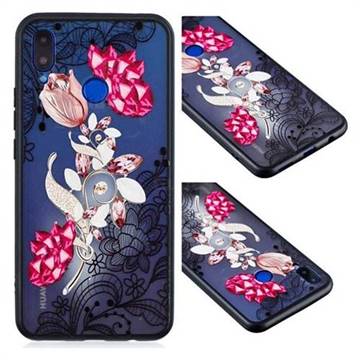 Tulip Lace Diamond Flower Soft TPU Back Cover for Huawei Nova 3i