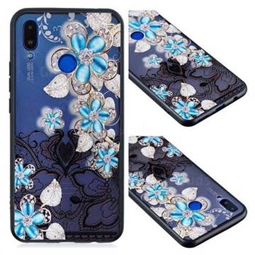 Lilac Lace Diamond Flower Soft TPU Back Cover for Huawei Nova 3i