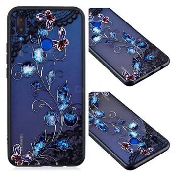 Butterfly Lace Diamond Flower Soft TPU Back Cover for Huawei Nova 3i
