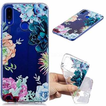 Gem Flower Clear Varnish Soft Phone Back Cover for Huawei Nova 3i