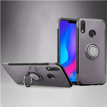 Armor Anti Drop Carbon PC + Silicon Invisible Ring Holder Phone Case for Huawei Nova 3i - Grey