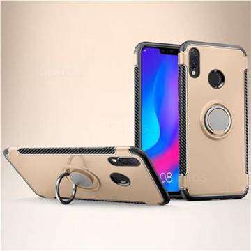 Armor Anti Drop Carbon PC + Silicon Invisible Ring Holder Phone Case for Huawei Nova 3i - Champagne
