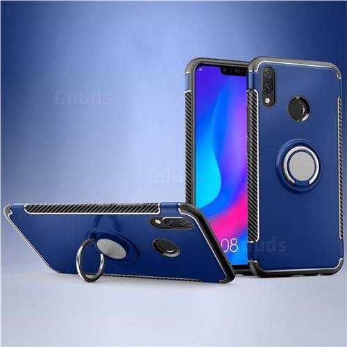 Armor Anti Drop Carbon PC + Silicon Invisible Ring Holder Phone Case for Huawei Nova 3i - Sapphire