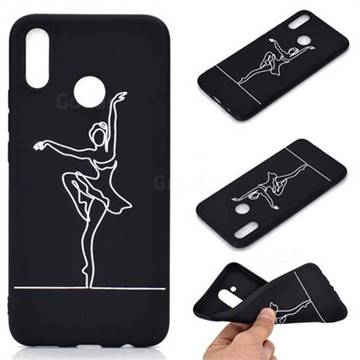 Dancer Chalk Drawing Matte Black TPU Phone Cover for Huawei Nova 3i