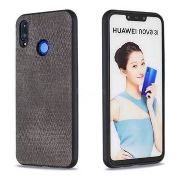 Canvas Cloth Coated Soft Phone Cover for Huawei Nova 3i - Dark Gray