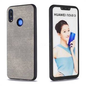 Canvas Cloth Coated Soft Phone Cover for Huawei Nova 3i - Light Gray