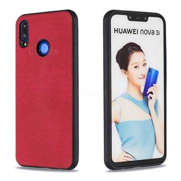 Canvas Cloth Coated Soft Phone Cover for Huawei Nova 3i - Red