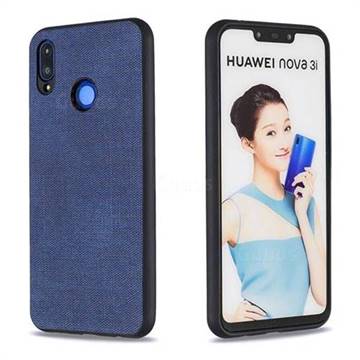 Canvas Cloth Coated Soft Phone Cover for Huawei Nova 3i - Blue