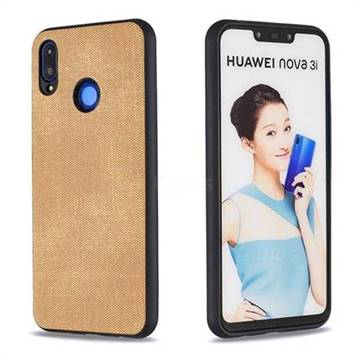 Canvas Cloth Coated Soft Phone Cover for Huawei Nova 3i - Brown